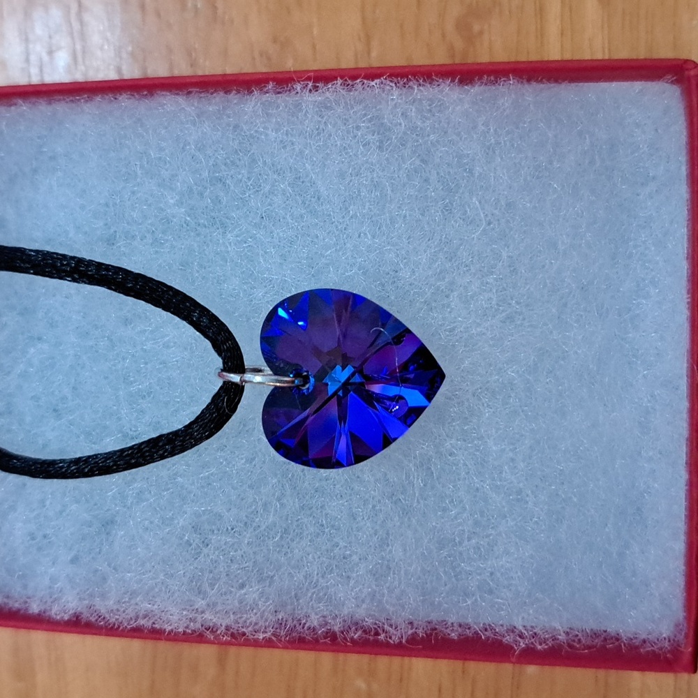 Evening Shadow Crystal Heart Necklace